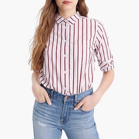 NWT J.Crew Stripe Button Up Classic Fit Boy Shirt - Picture 16 of 16